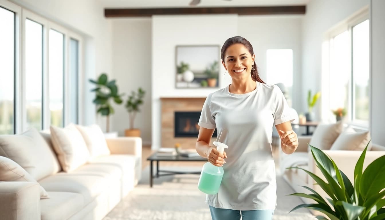 Offering reliable cleaning services calgary with eco-friendly products in a bright home.