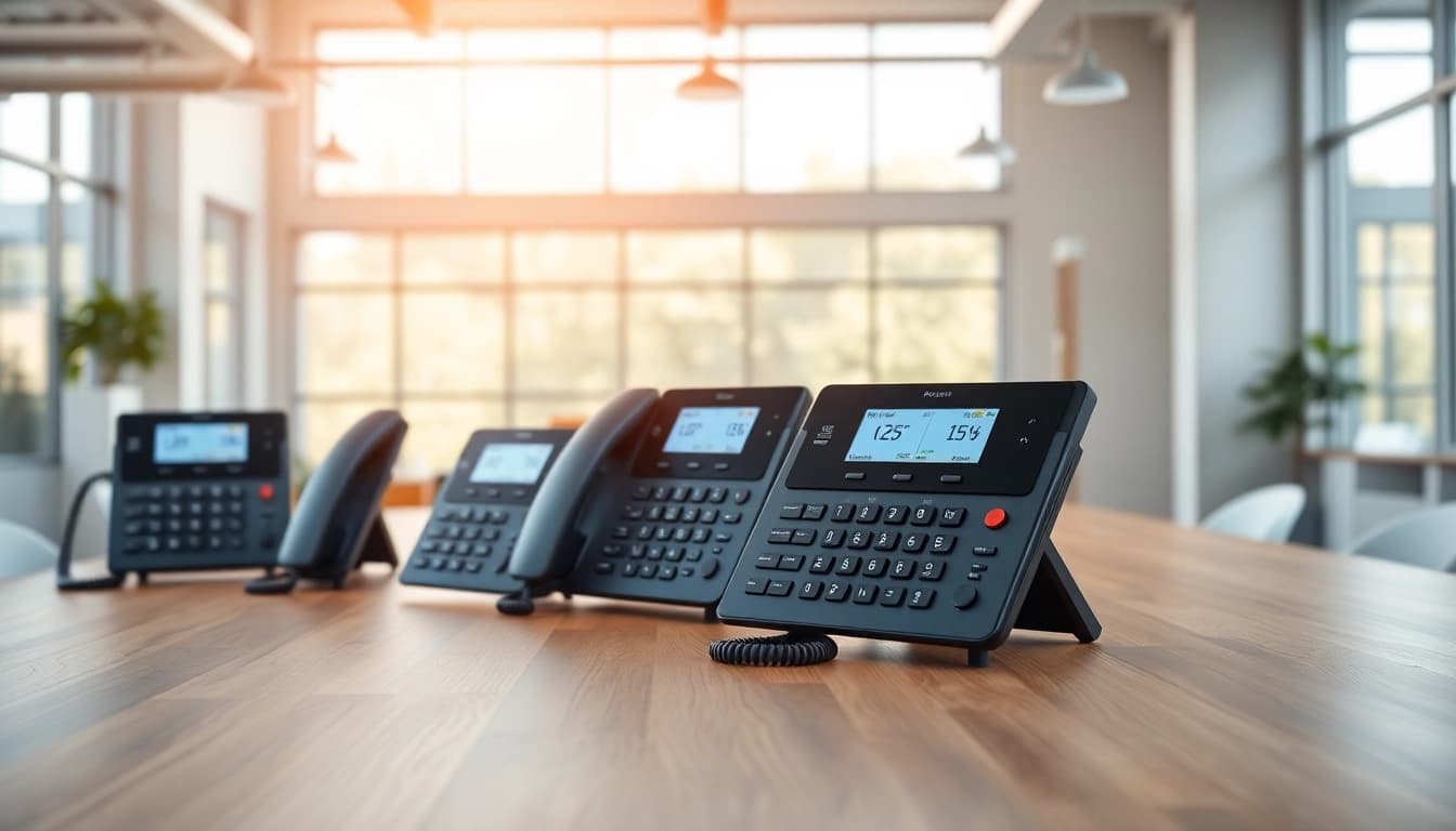 Showcasing advanced office phone systems, highlighting modern features and designs for optimal business communication.