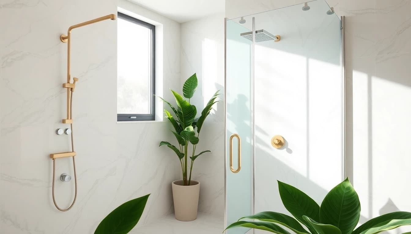 Experience elegant showers Australia in a luxurious modern bathroom setting with sleek fixtures and natural light.