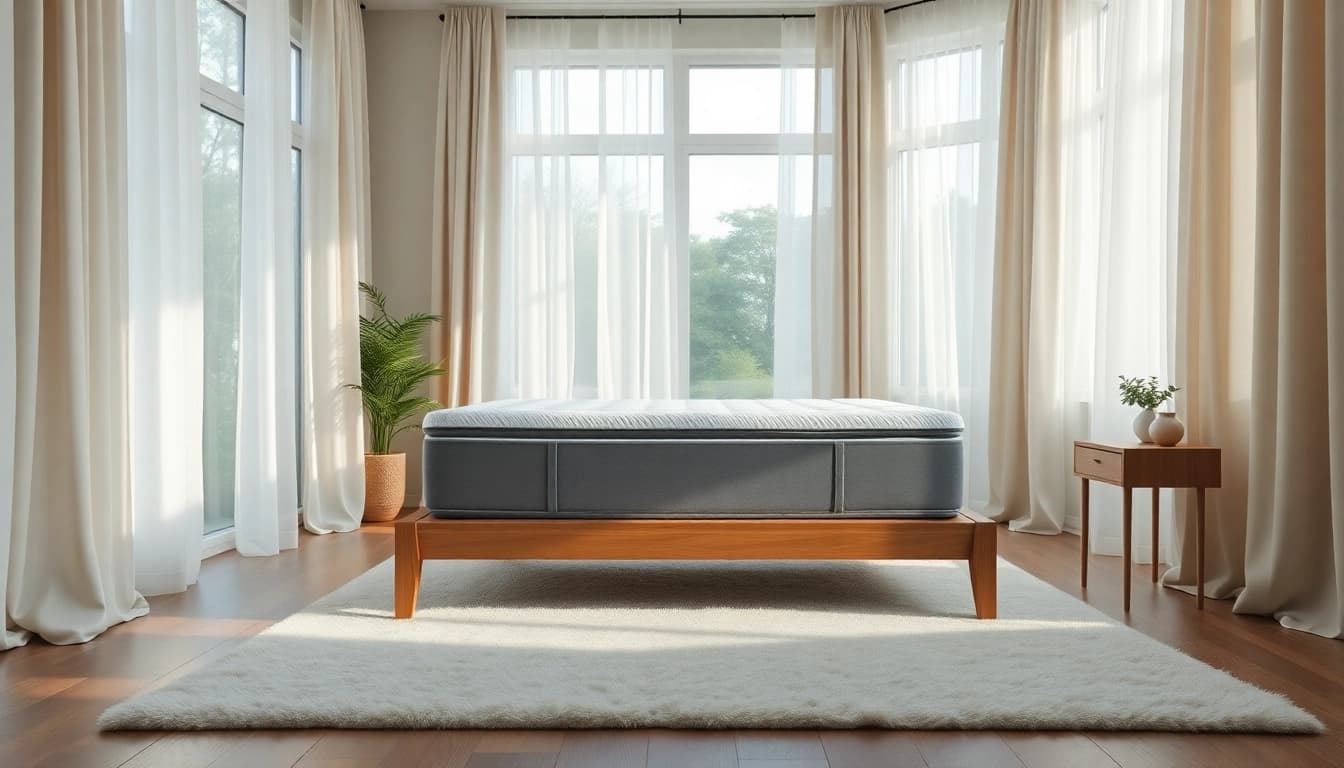 Enhance your sleep with a tempurpedic mattress showcased in a tranquil bedroom setting.