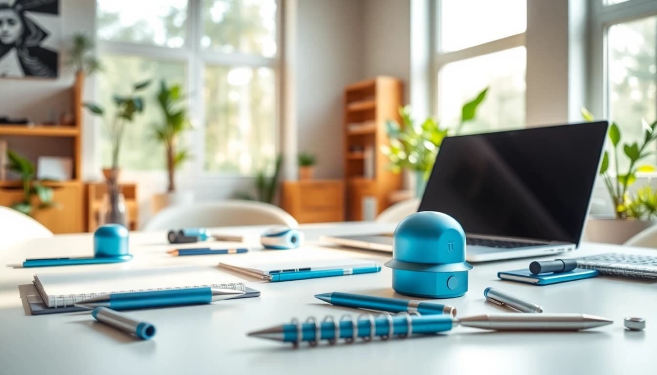 Showcasing various ai tools in a modern workspace, emphasizing innovation and productivity.