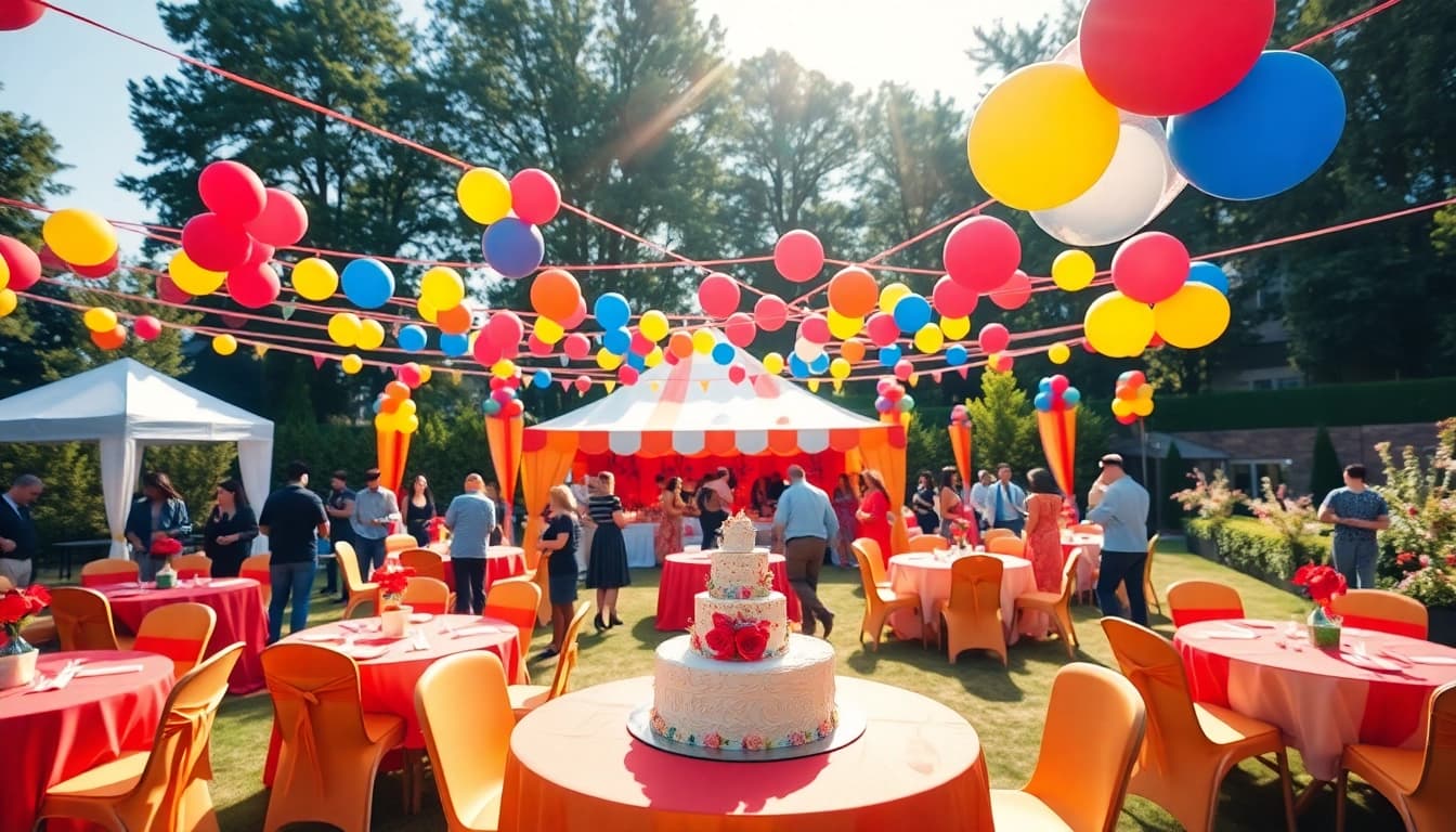 Find top quality Party Rentals Near Me with vibrant outdoor party setups and lively decorations.