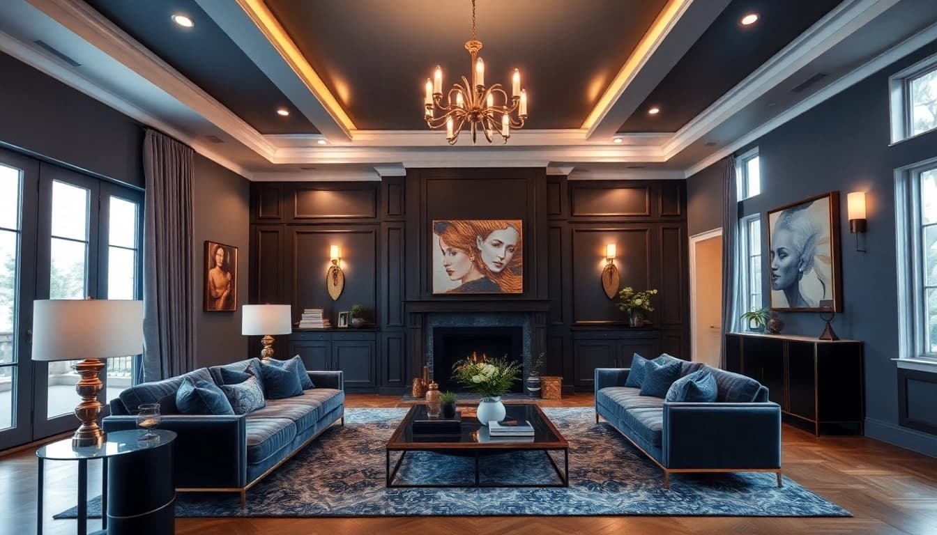 Luxury Home Remodeling Contractor in Dallas, TX - Elegant living room showcasing high-end finishes and modern design.