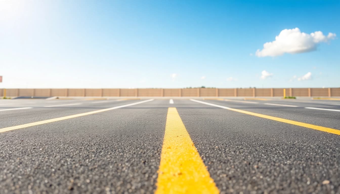 Professional parking lot striping I-55 corridor Jackson MS showcasing bright, fresh lines and quality craftsmanship.