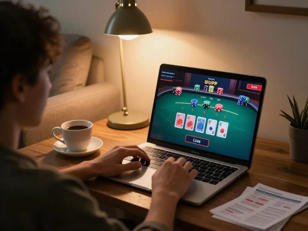 Engage in thrilling gameplay with Nhà cái Bet88 through live blackjack on a cozy home setup