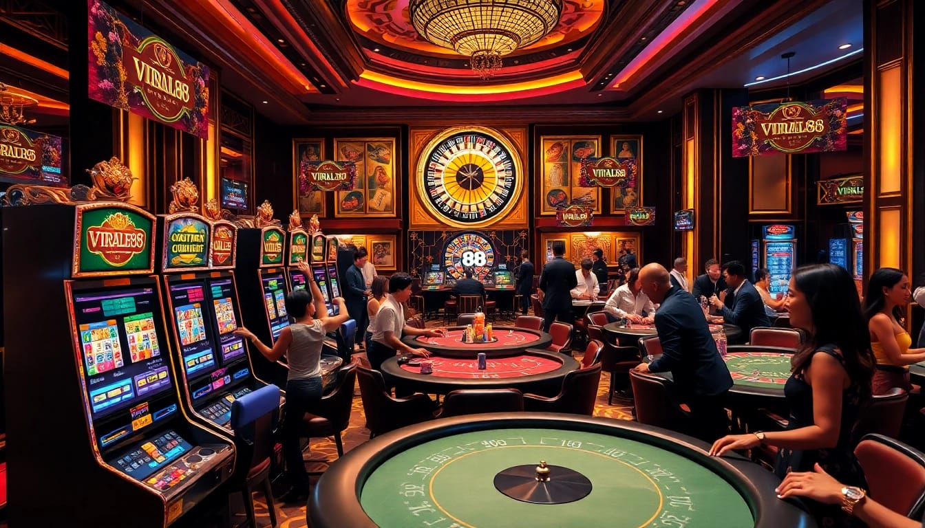 Experience the thrill of viral88 gaming at luxurious casino tables with lively action.