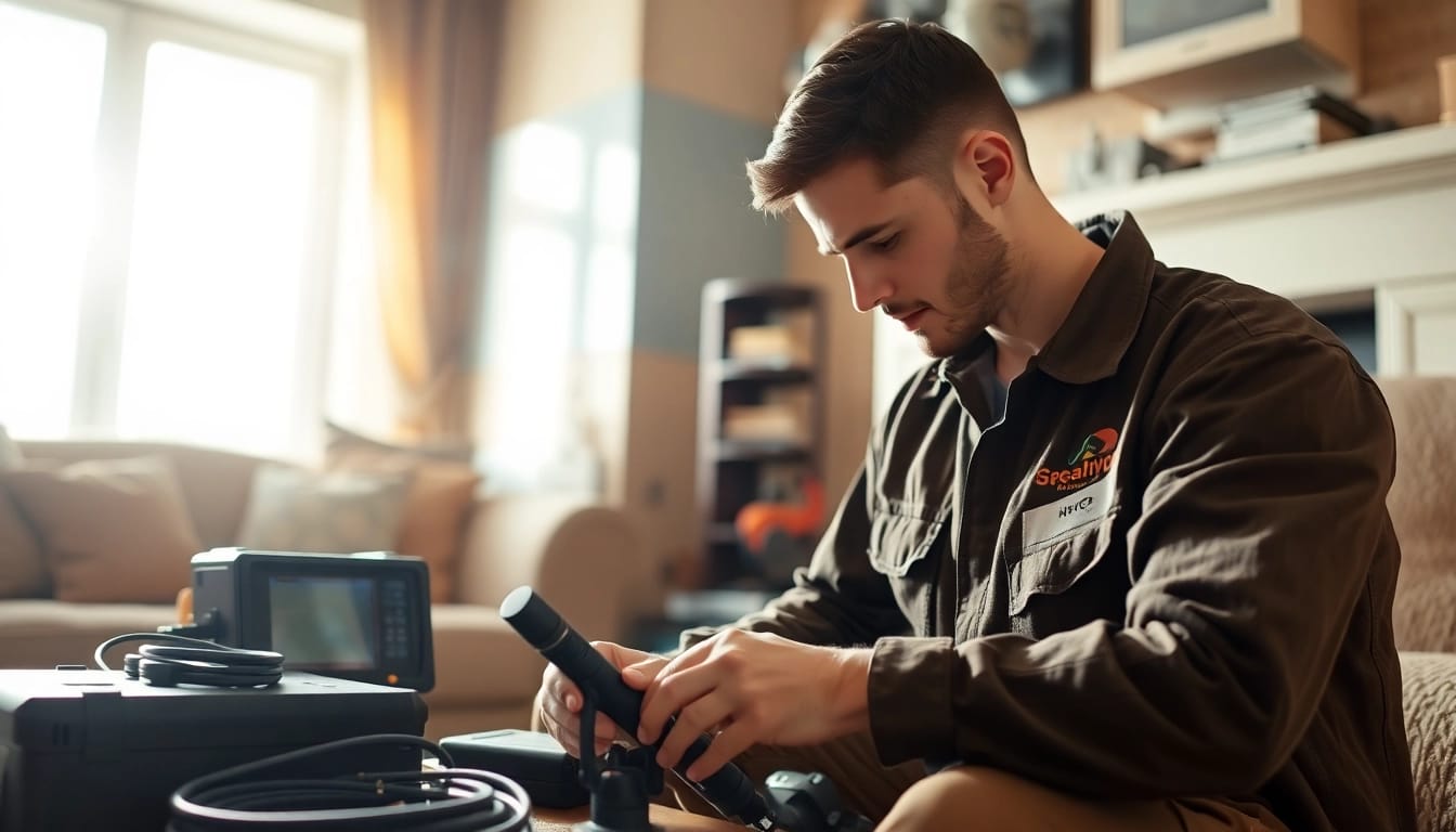 HVAC company canada technician inspecting a heating system with focus and expertise.
