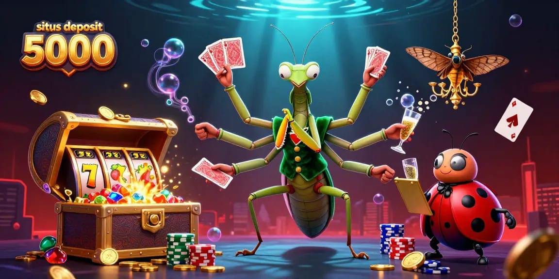 Experience the excitement of situs deposit 5000 with vibrant slot reels and dynamic characters.