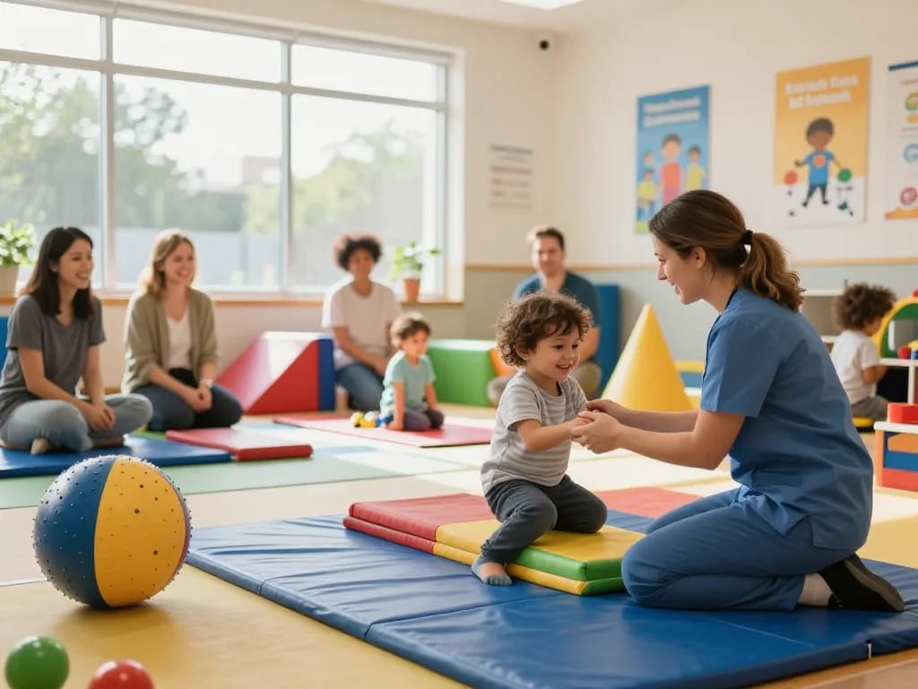 Engaging therapy session at Advantage Therapy showcasing child support and growth.