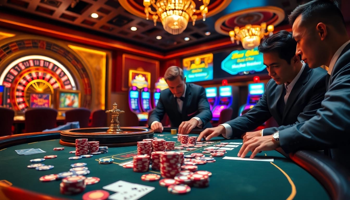 Experience exciting gameplay at a reputable casino, showcasing the vibrant energy of nhà cái uy tín.