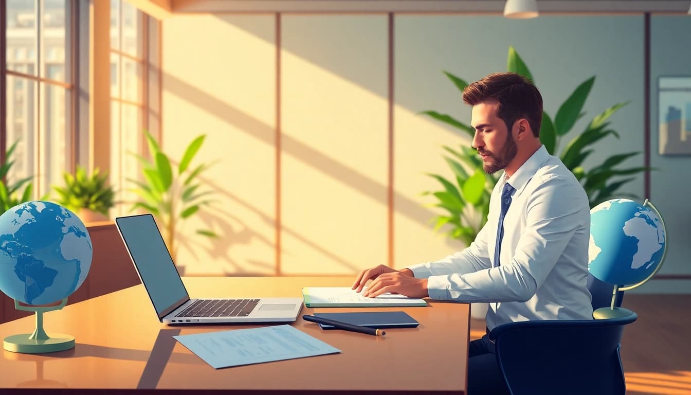 Creating an LLC for non-residents represented by a business owner in a bright office.