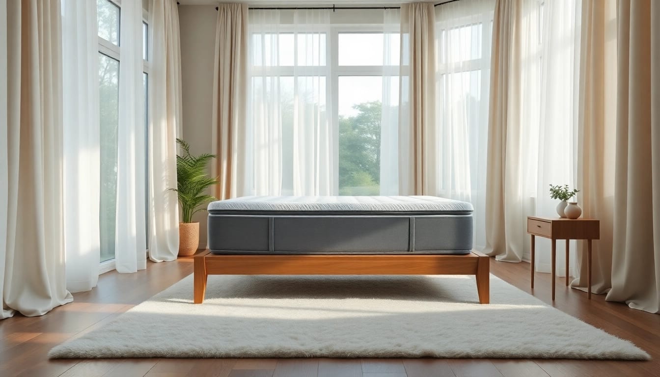 Enhance your sleep with a tempurpedic mattress showcased in a tranquil bedroom setting.