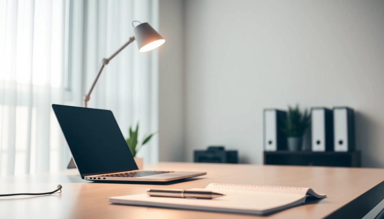Gebruik een tl led lamp om een modern kantoor op te lichten met een elegante uitstraling.