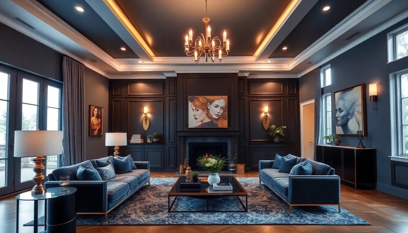 Luxury Home Remodeling Contractor in Dallas, TX - Elegant living room showcasing high-end finishes and modern design.