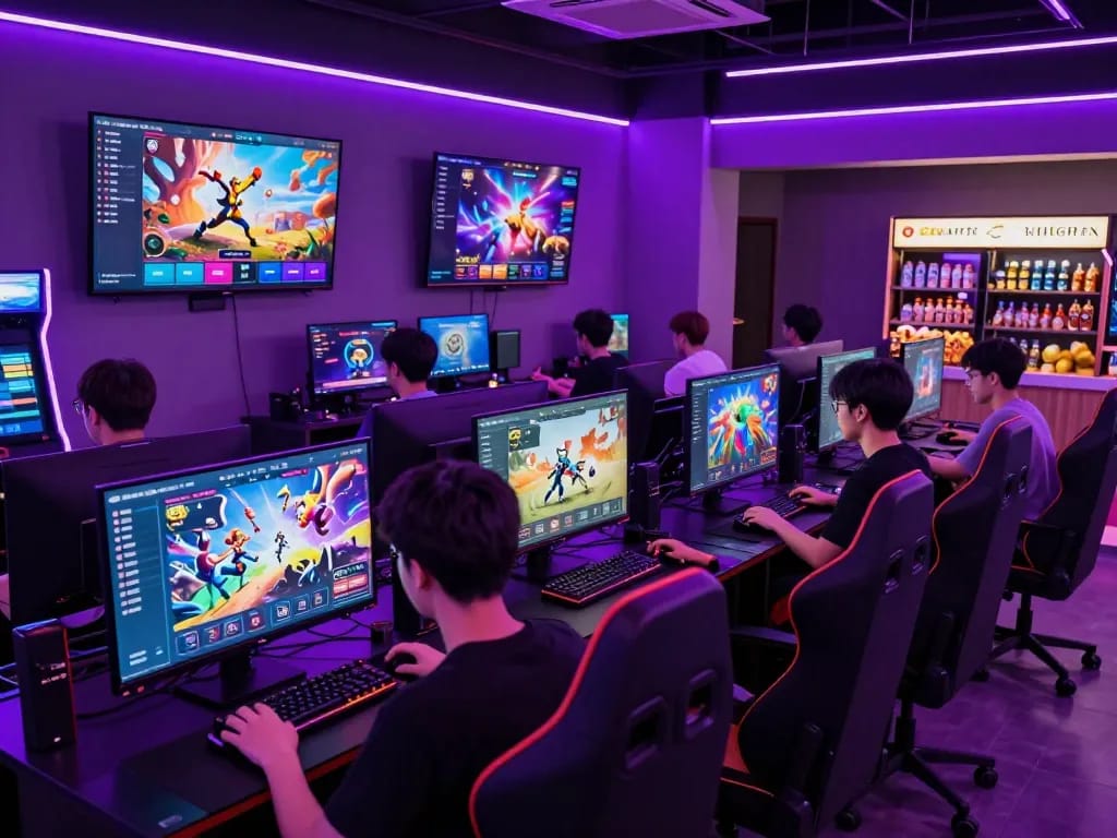Experience the engaging world of mantra88 with vibrant gaming scenes and neon designs.
