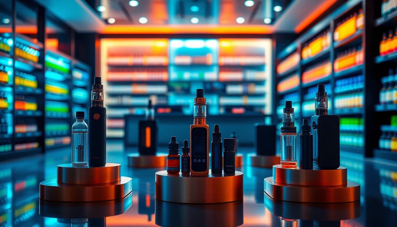 Engaging display of Vape Juice Depot products showcasing high-quality vape juices and devices.