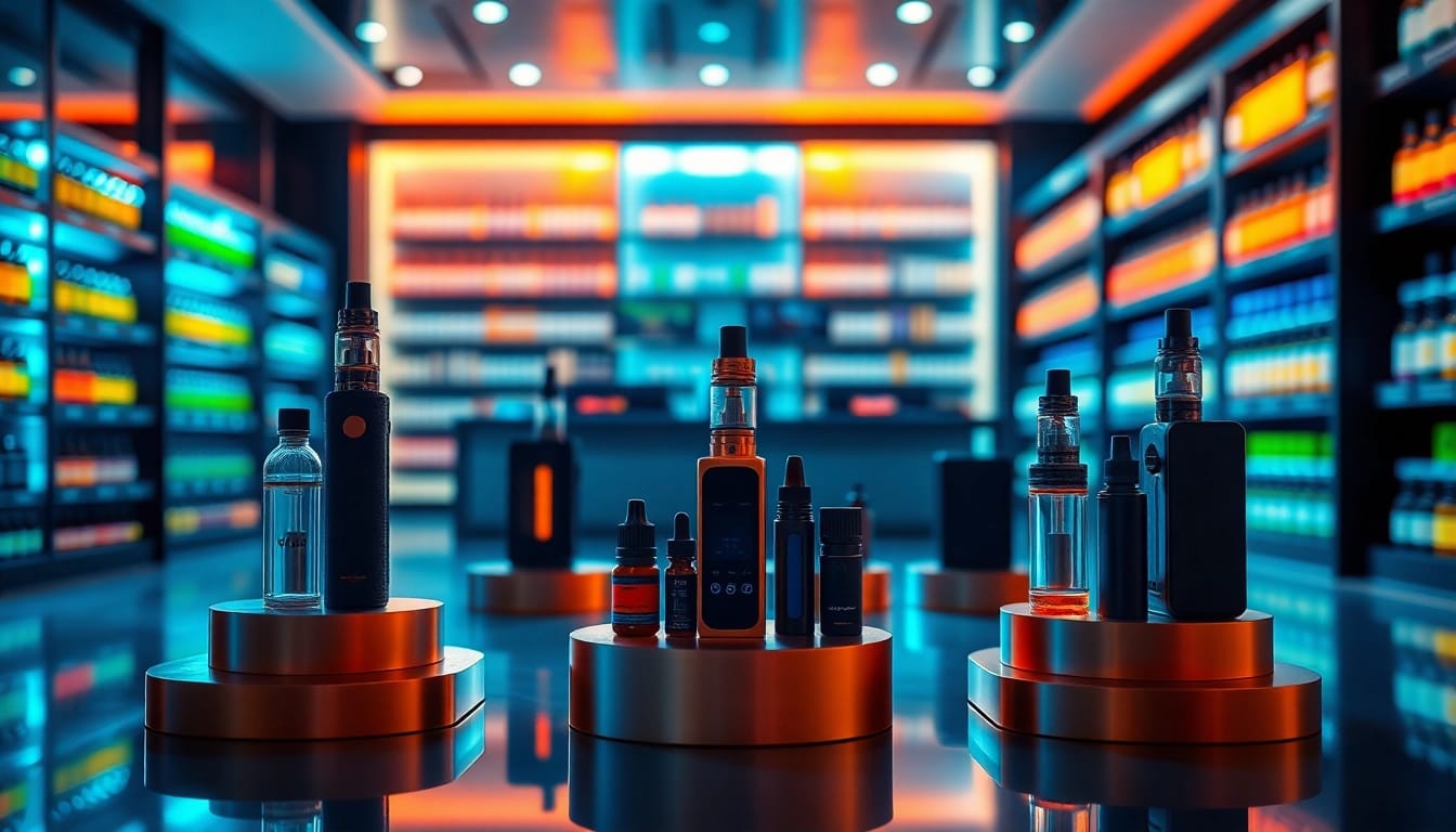 Engaging display of Vape Juice Depot products showcasing high-quality vape juices and devices.