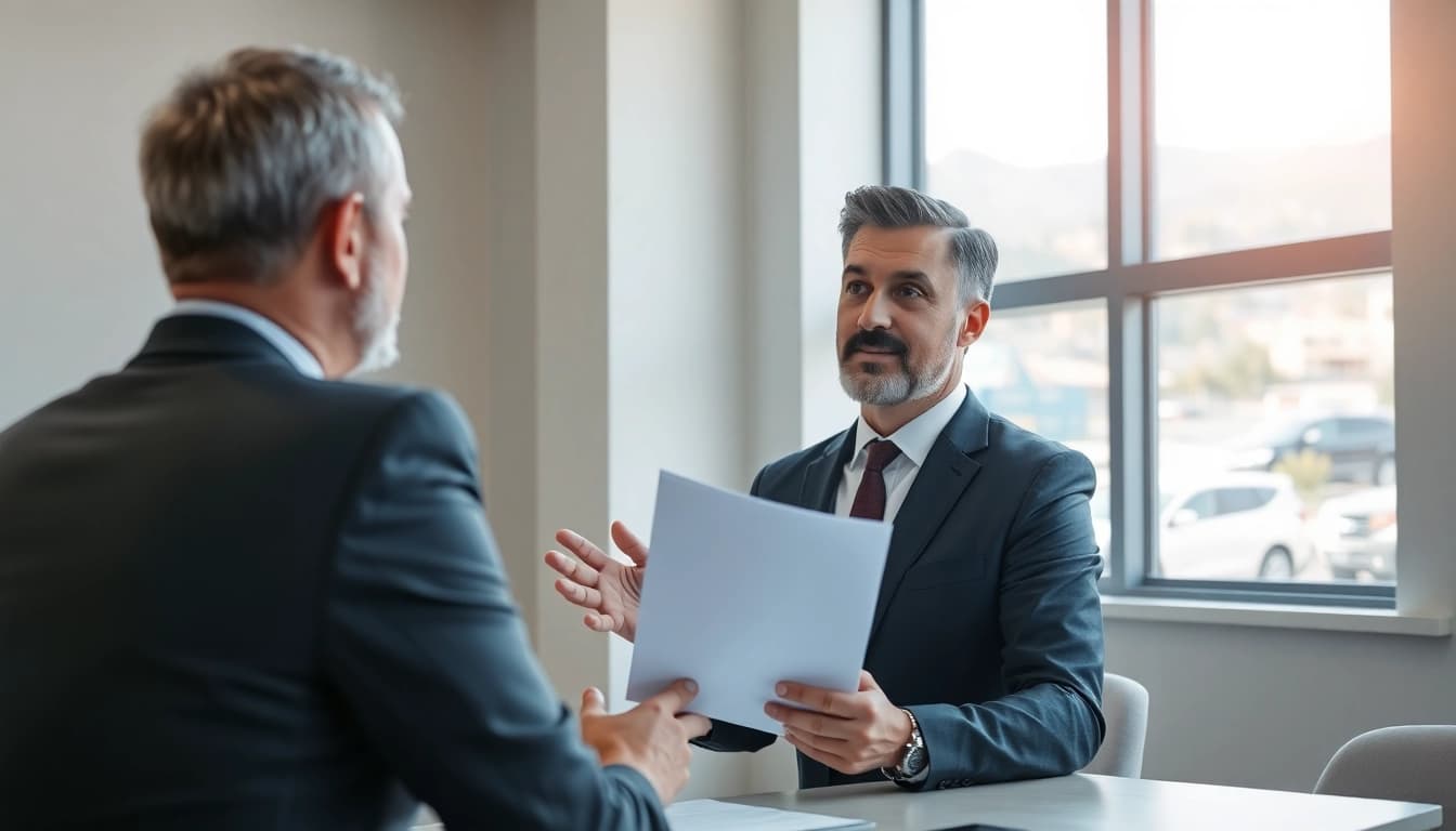 Personal Injury Lawyer in Grand Junction consulting with a client in a professional office setting.