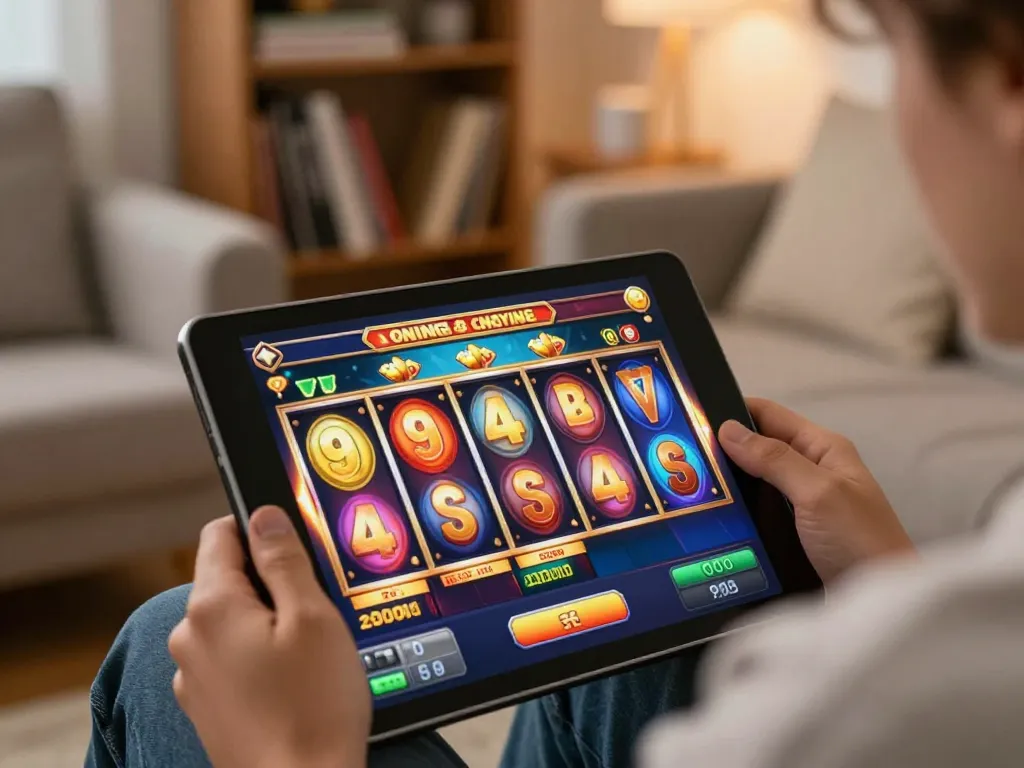 Player engaged in rr88 online slots, vibrant reels and bonus features enhance gaming experience