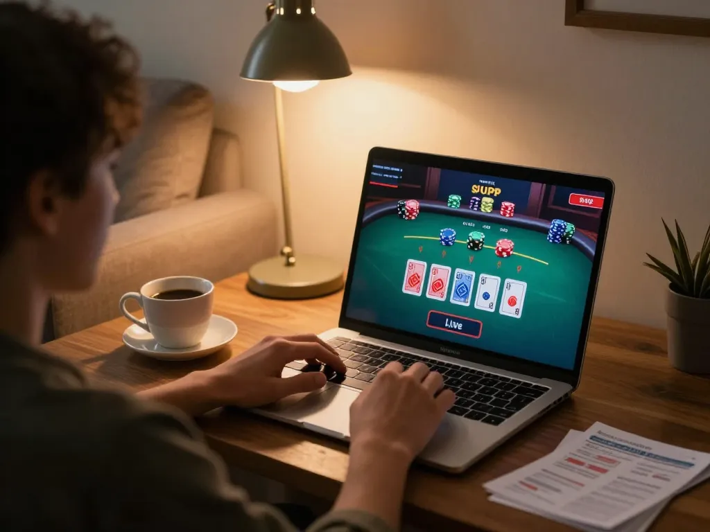 Engage in thrilling gameplay with Nhà cái Bet88 through live blackjack on a cozy home setup