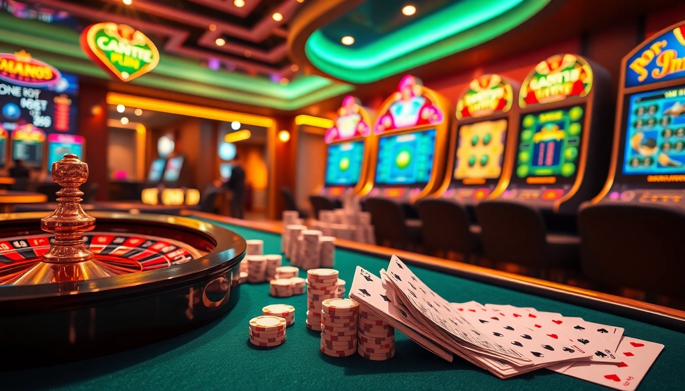 Experience luxury gambling at i9bett.cn.com with vibrant slot machines and a live roulette wheel.