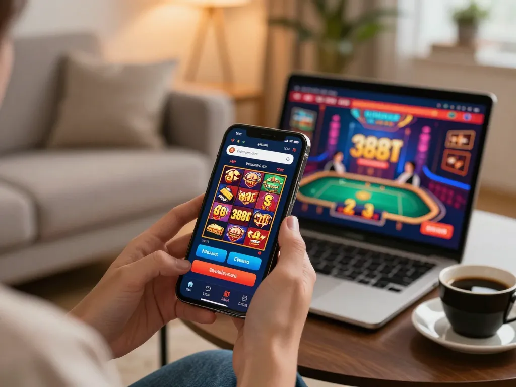 Engaging moment on 388bet mobile app showcasing vibrant online casino gaming experience.