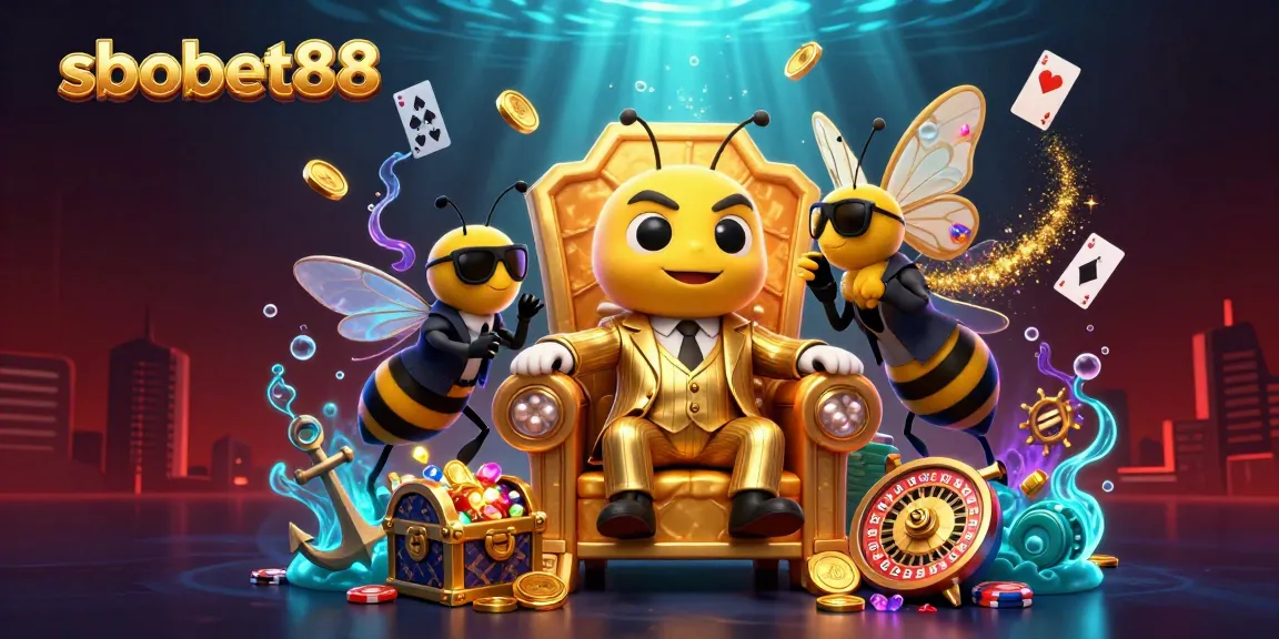 sbobet88 showcases a vivid underwater-themed casino scene with animated characters and dynamic game elements.