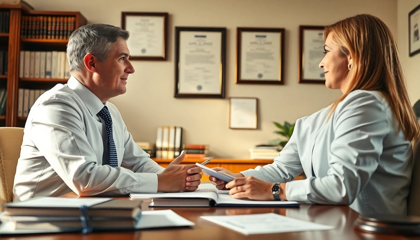 Consulting with a Manassas Personal Injury Lawyer in a professional office setting.