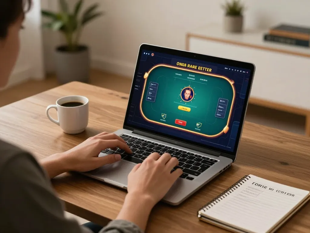 gori77 player analyzing gameplay strategies at home while enjoying casual online casino entertainment