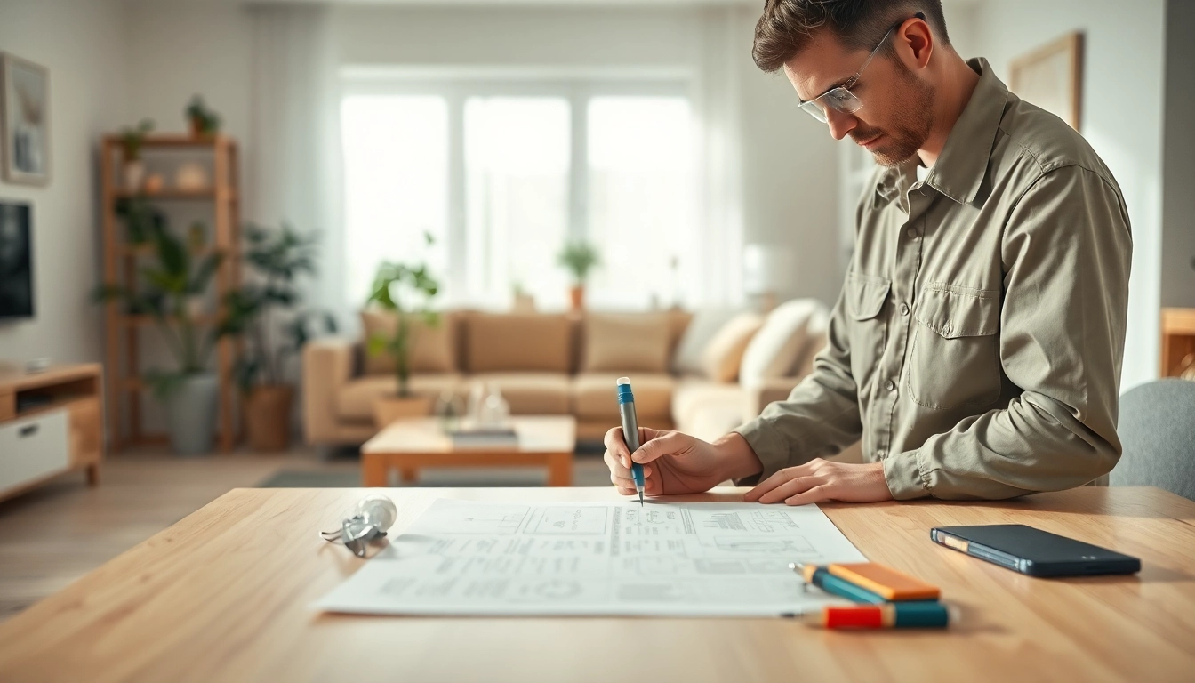 Implementing a monthly insect control plan by a professional examining a pest report in a clean home.