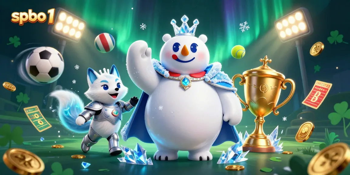 Bet on exciting games with spbo 1 featuring polar bear and fox in a vibrant casino scene.