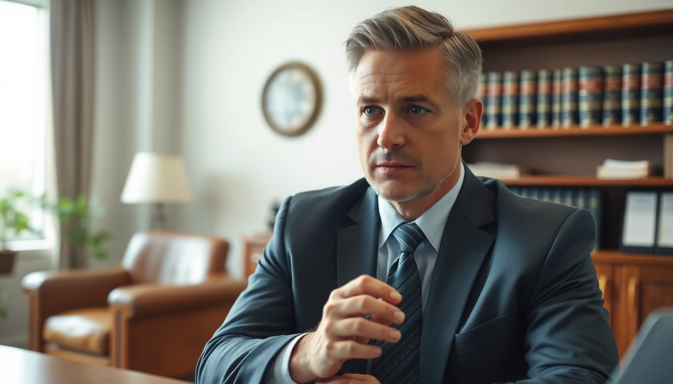 Clearwater truck accident attorney offering legal advice in a professional office environment.