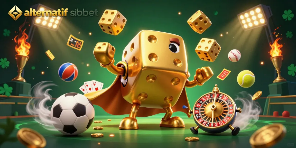 Bet on the latest alternatif sbobet with a vibrant 3D illustration showcasing dynamic sports elements and characters.