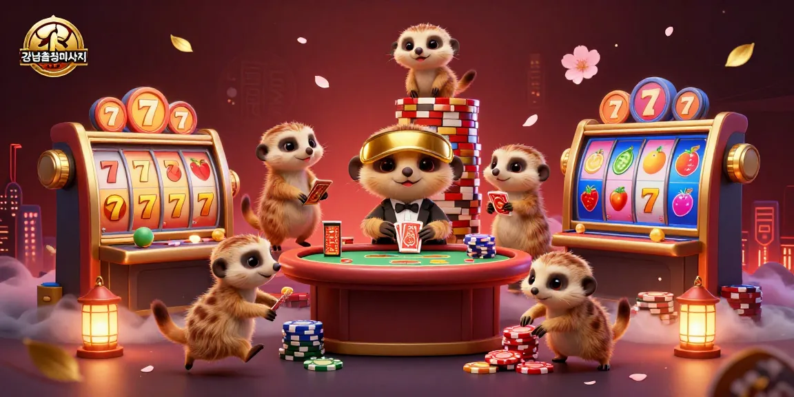 Experience thrilling 강남출장마사지 excitement with meerkats at a vibrant casino full of colorful slots.