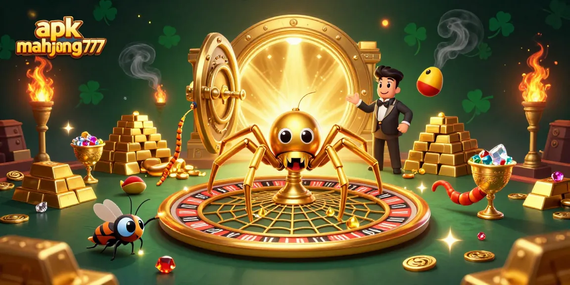 Experience the thrill with apk mahjong777 as the golden spider spins a roulette web filled with treasure.