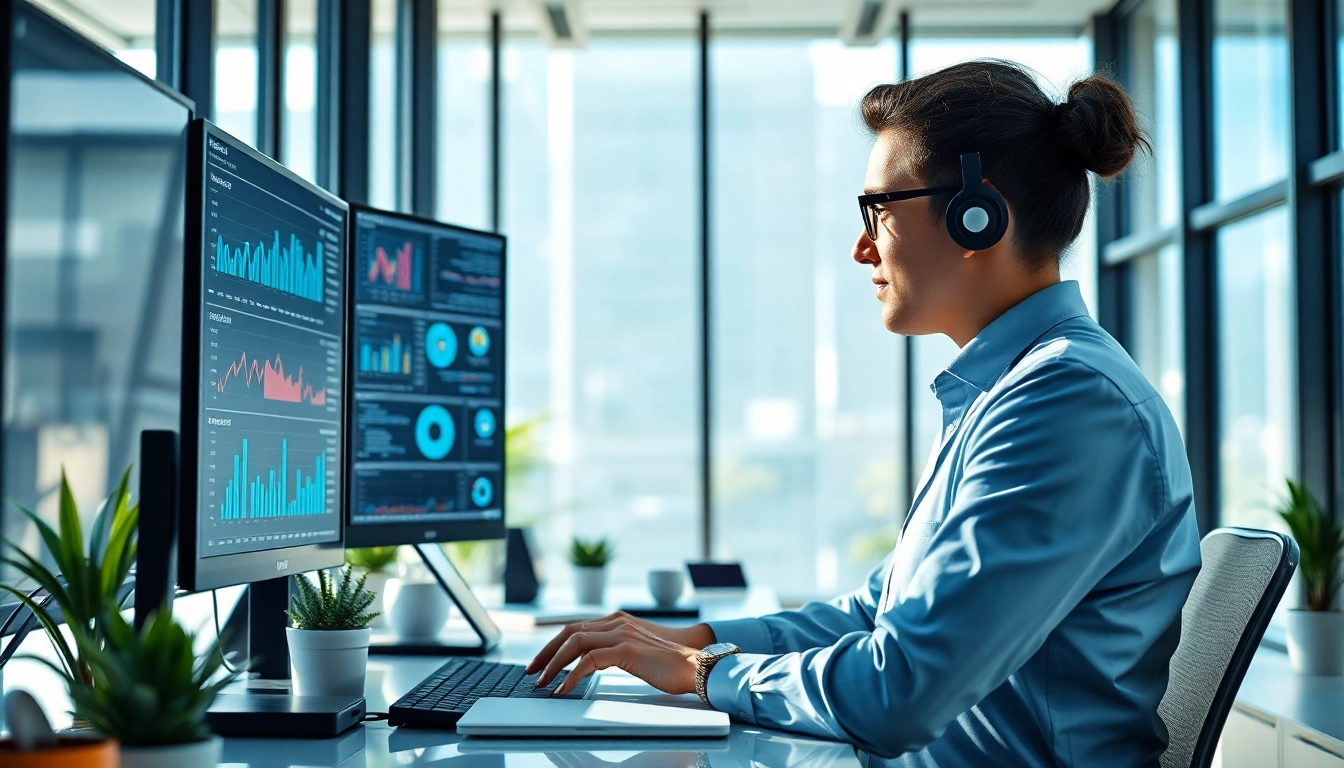 Enhance productivity with an enterprise assistant in a sleek office environment.