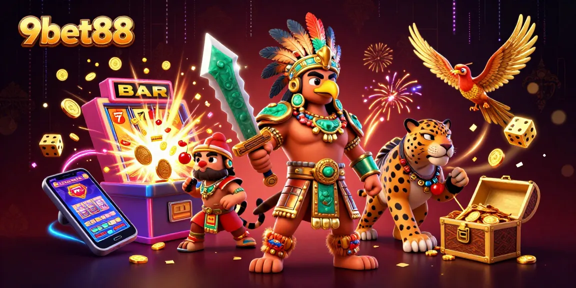 Spin the reels at 9bet88 with vibrant slot games and captivating characters in action.