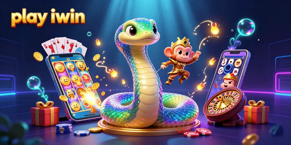 Play iwin vibrant casino experience with 3D serpent, monkey king, and dynamic gaming elements.