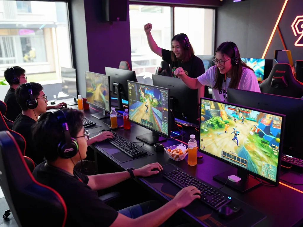 Exciting gaming atmosphere at vegasslot77 with players enjoying online games.