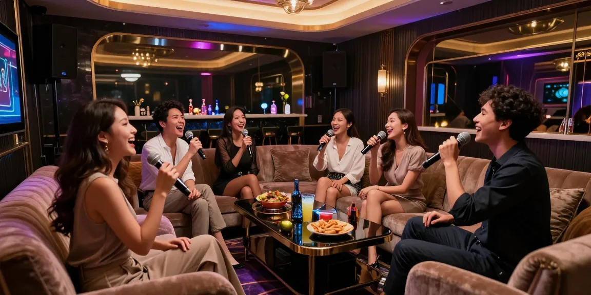 강남구구단의 프리미엄 노래방에서 친구들과 함께 즐거운 시간을 보내고 있는 모습