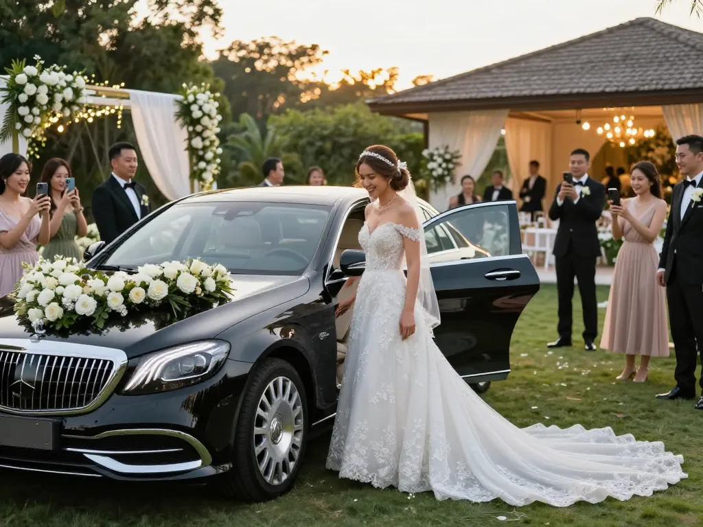 Trải nghiệm sự sang trọng và tinh tế với thuê xe cưới Mercedes tại những đám cưới tuyệt đẹp.