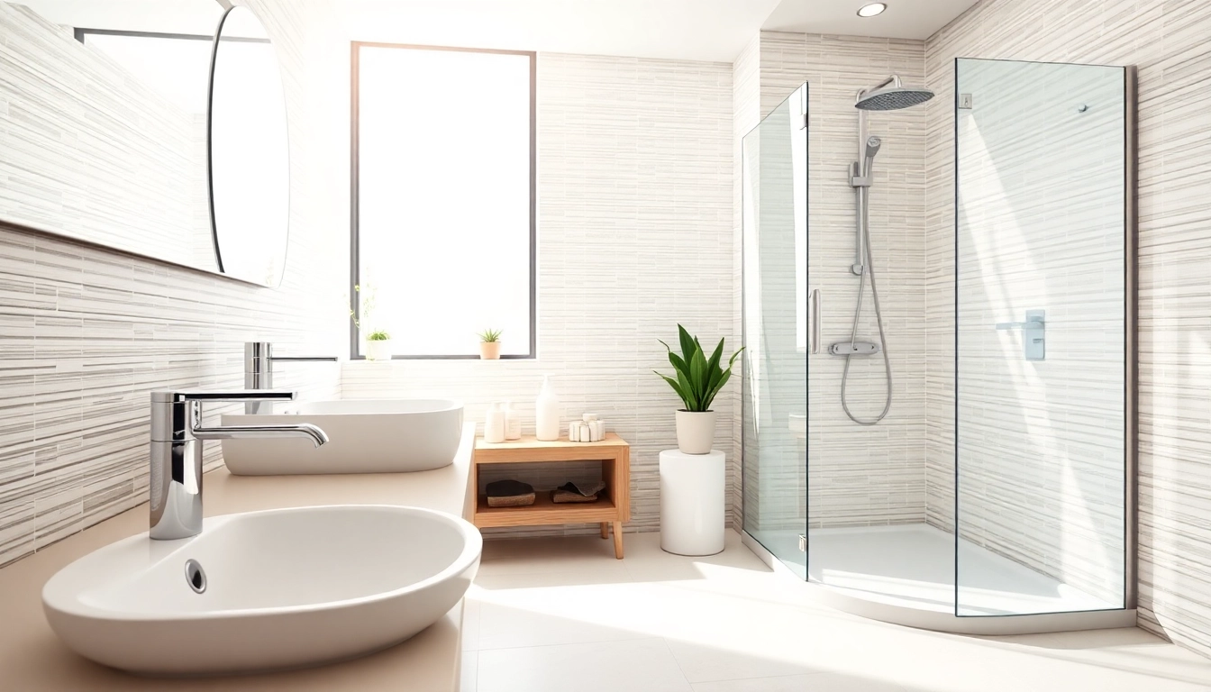 Gestaltete Badezimmer mit sonni sanitär Produkten in stilvollem Ambiente. Elegante Armaturen inszeniert.