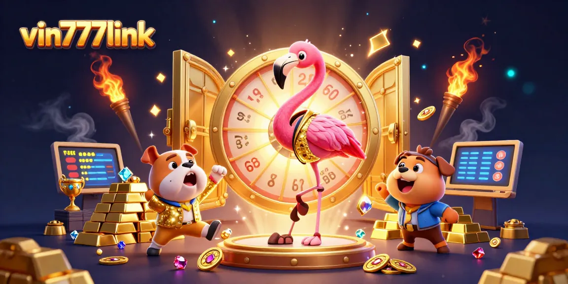 Engage in thrilling wins at vin777link, featuring vibrant casino characters and exciting jackpot elements.