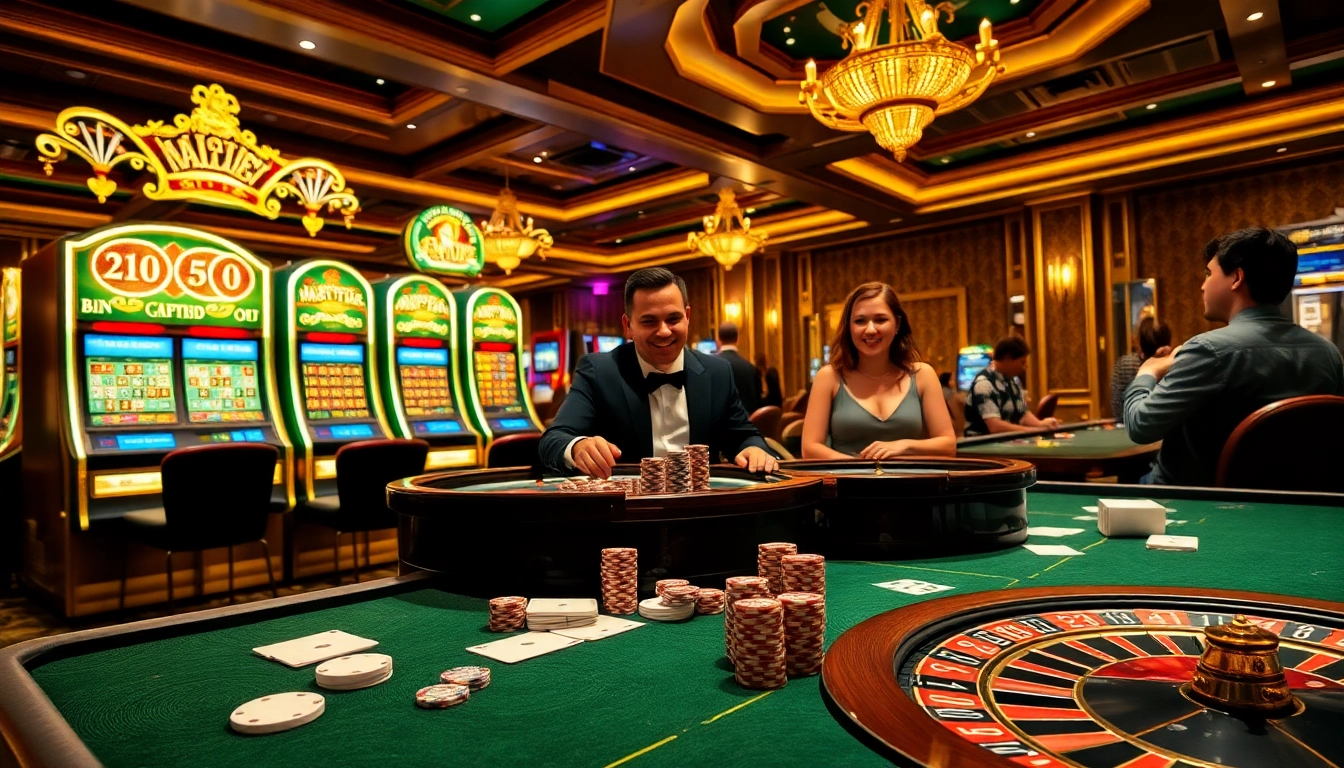 Experience the thrill of winning at mmoo with vibrant casino gaming tables and exciting slot machines.