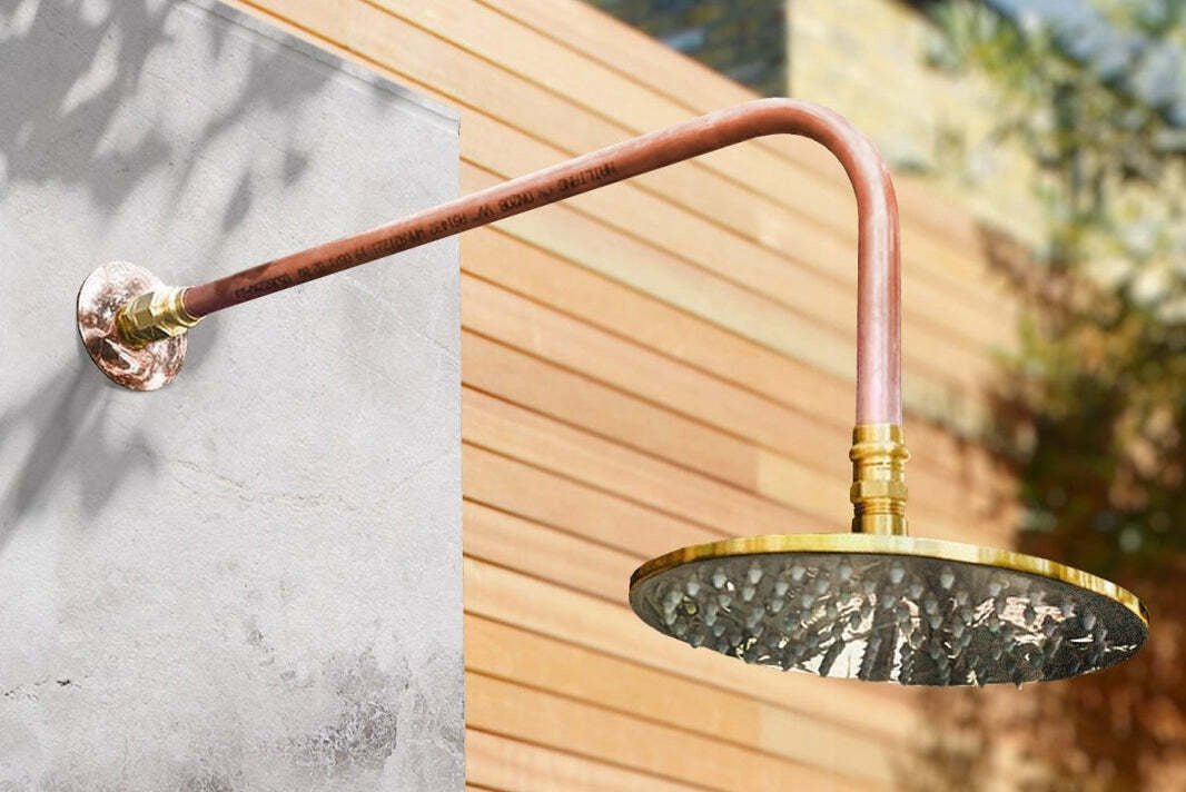 Copper Hosepipe Shower – Practical Luxury Outdoor Solution