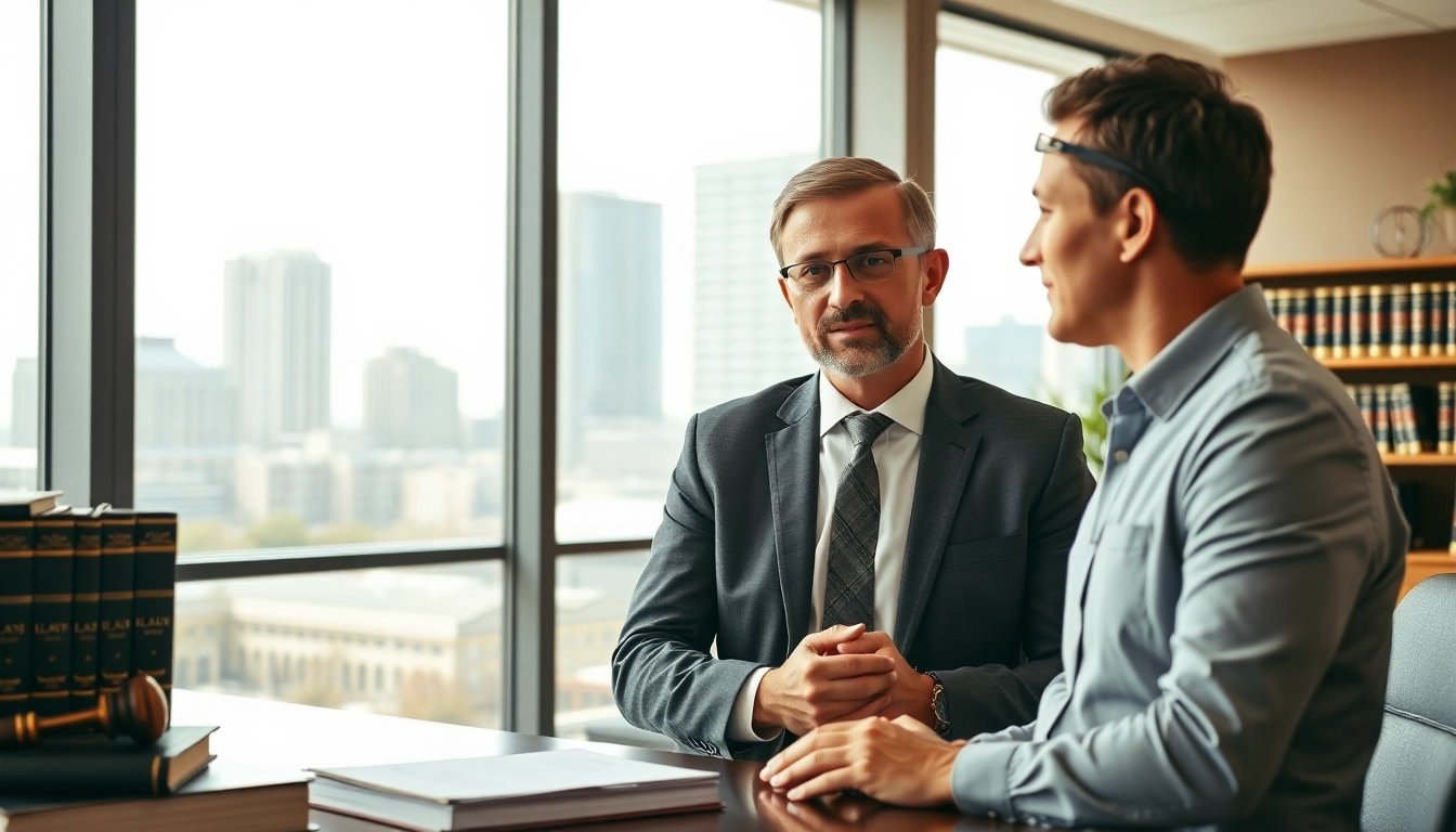 Consulting with an Orlando Injury Lawyer in a bright, professional office setting.