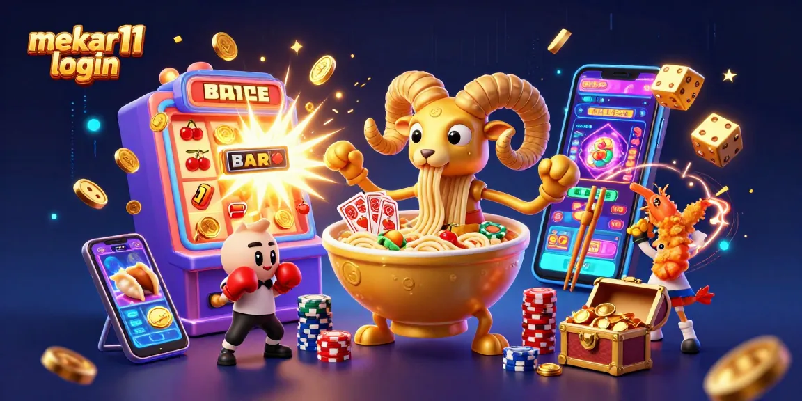 Engage with the exciting mekar11 login casino scene featuring animated cartoon characters and dynamic slot machine elements.
