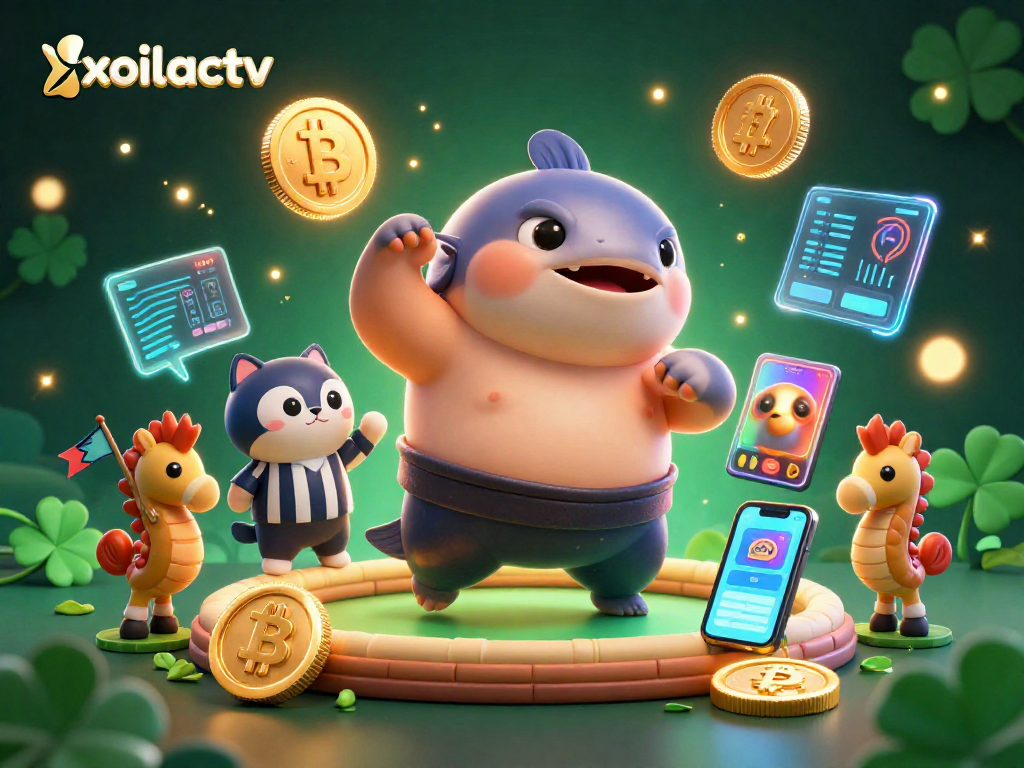 Experience gaming thrills with the vibrant xoilactv underwater arena featuring 3D characters and crypto elements.