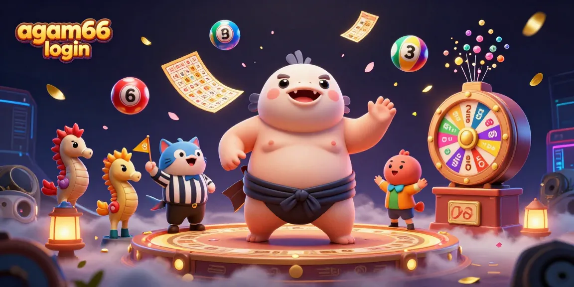 Join the excitement of the agam66 login scene with a magical underwater casino filled with vibrant lottery elements.