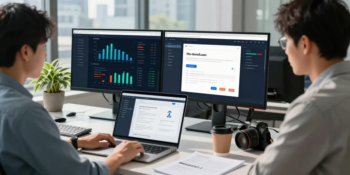 IT professional verifying shs-dome5.com security protocols in modern workspace